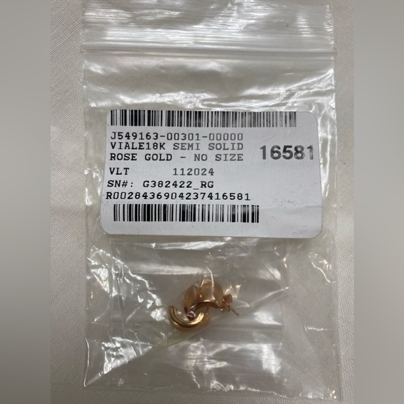 New 18k Rose Gold Half Hoop Chunky Earrings, Bold, Bubble, Cloud - Picture 4 of 7